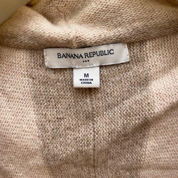 Banana Republic Cream Wool Striped Duster Cardigan Sweater, M - Picture 4 of 8